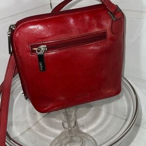 HOBO smooth red leather crossbody bag